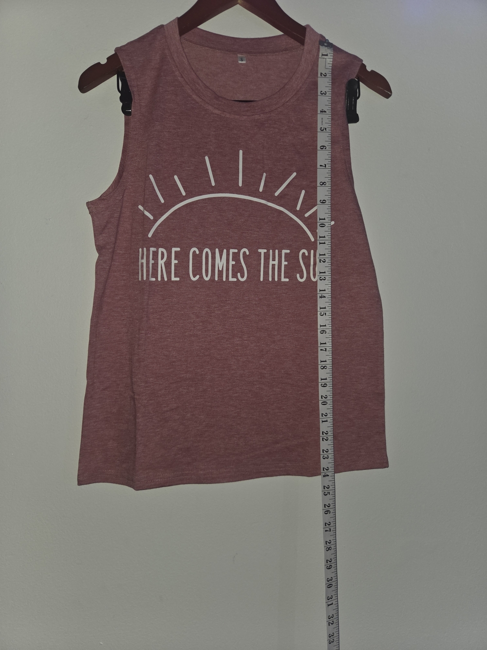 Tank Top - Dusty Rose "Here Comes The Sun"
